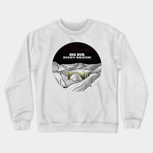 Big Sur Bixby Bridge Crewneck Sweatshirt by mailboxdisco